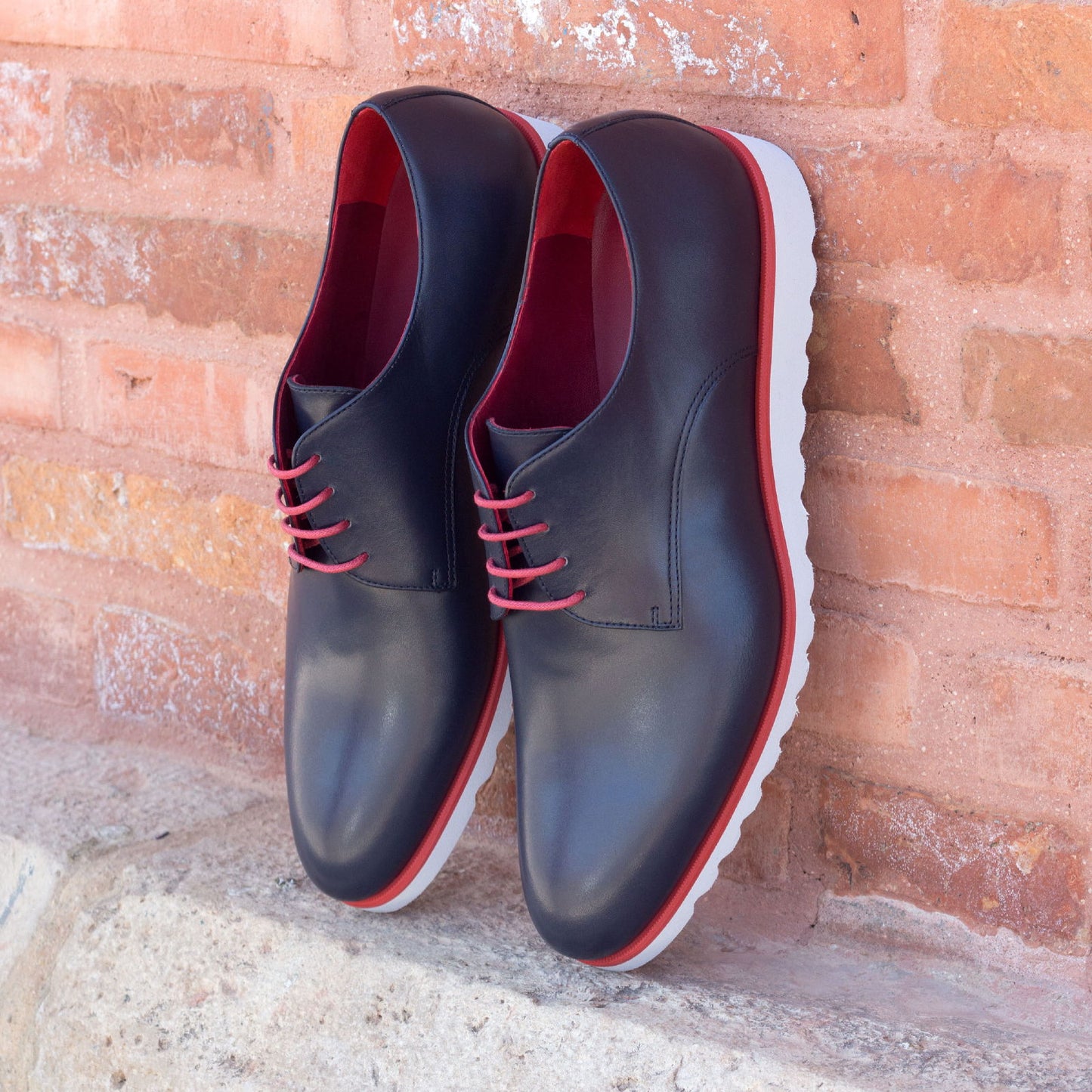 Derby Shoes for Navy Box Calf & White Xtralight Rubber Sole UK