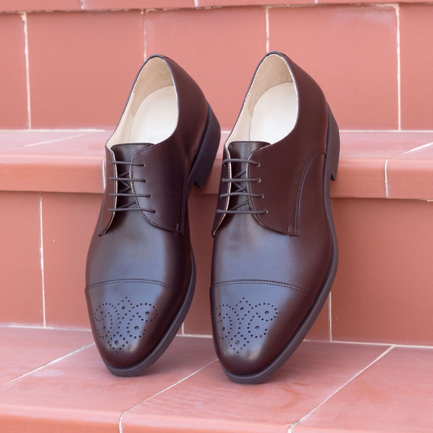 Derby Shoes for Dark Brown Box Calf & Xtralight Rubber Sole
