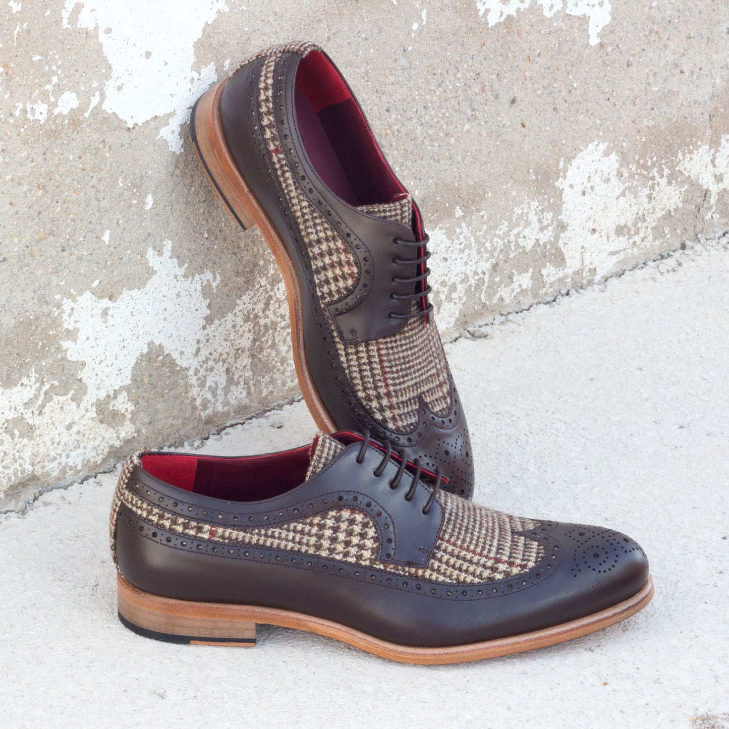 Longwing Blucher with Tweed Sartorial & Dark Brown Box Calf