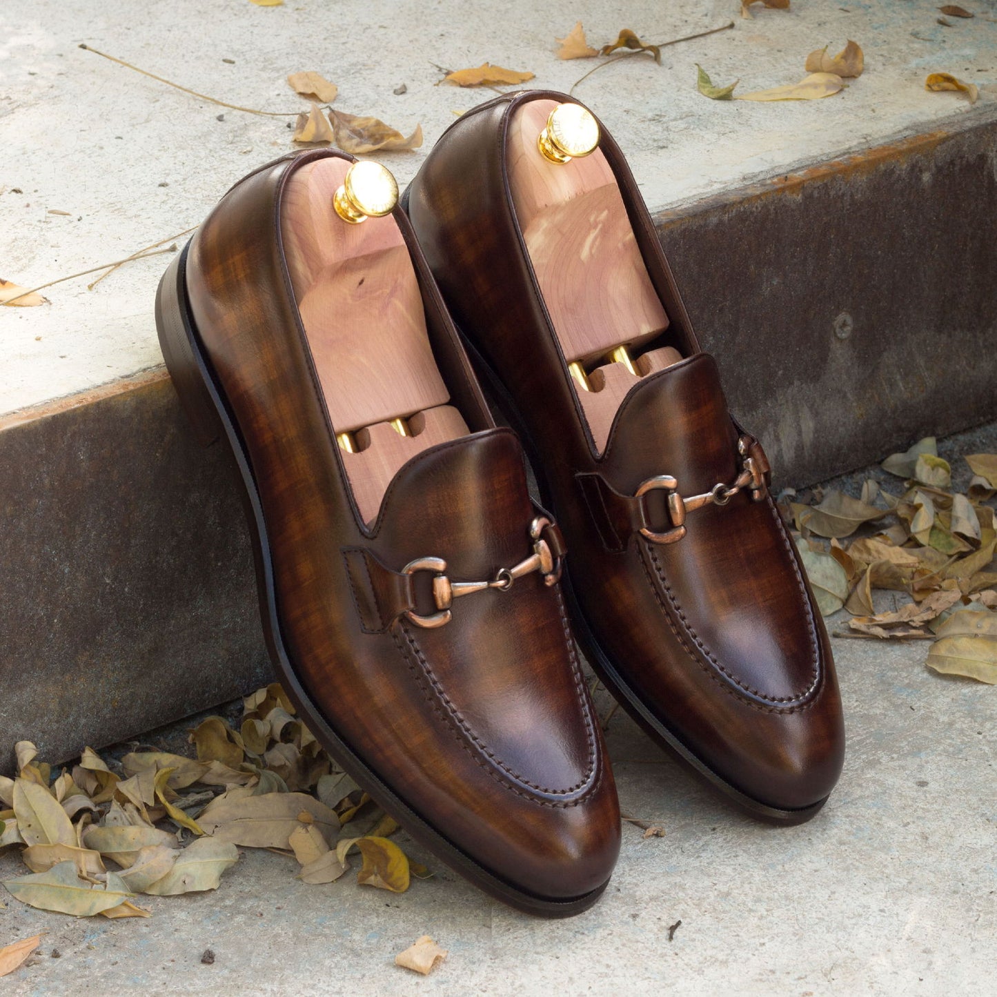 Loafer Shoes in Cognac & Brown Patina