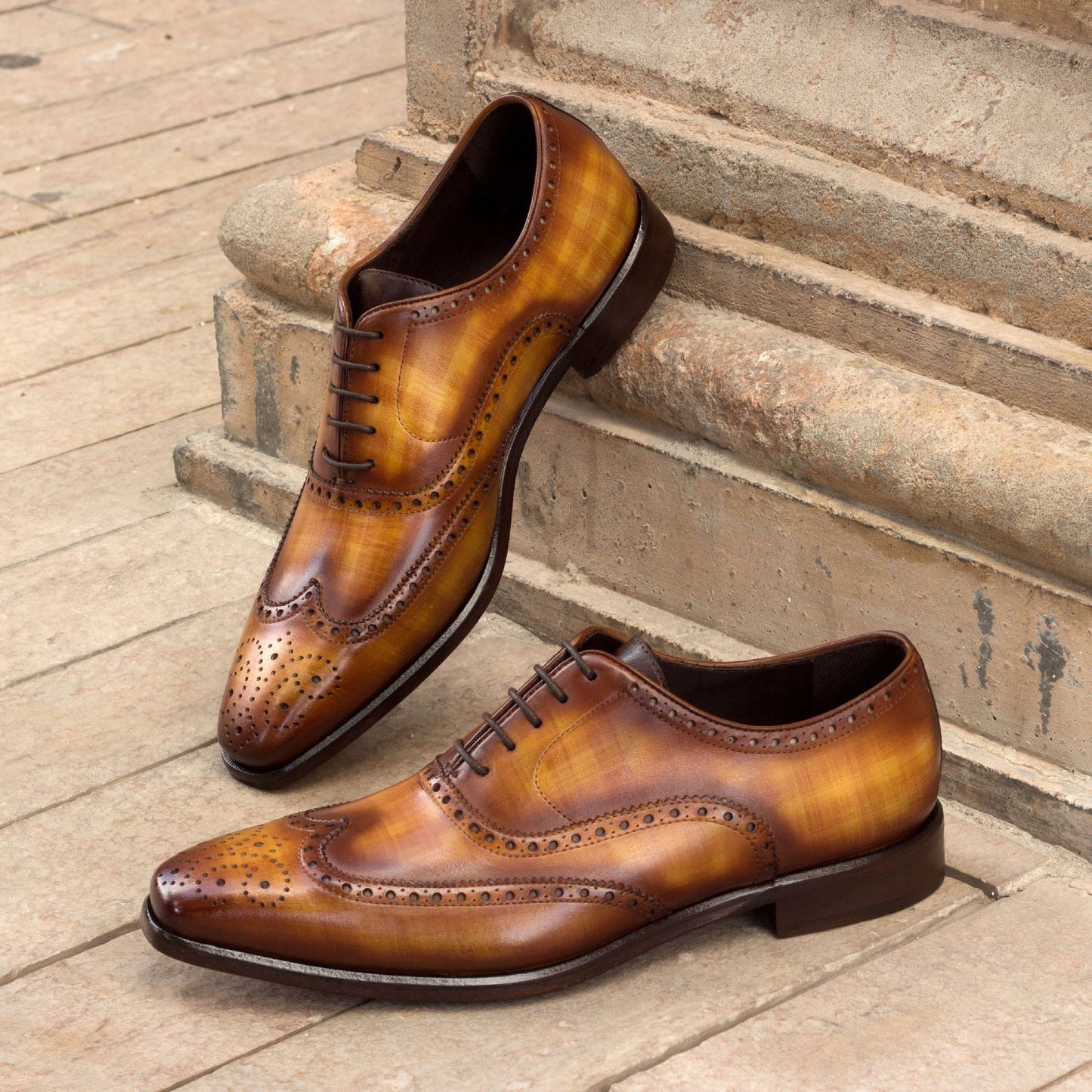 Full Brogue Men's Dress Shoes in Cognac