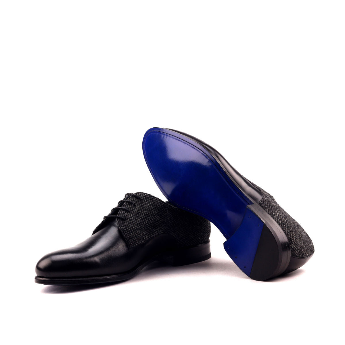 Derby Men's Shoes in Black Calf & Nailhead