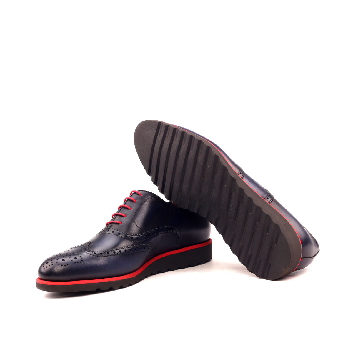 Full Brogue Men's Shoes in Navy Painted Calf