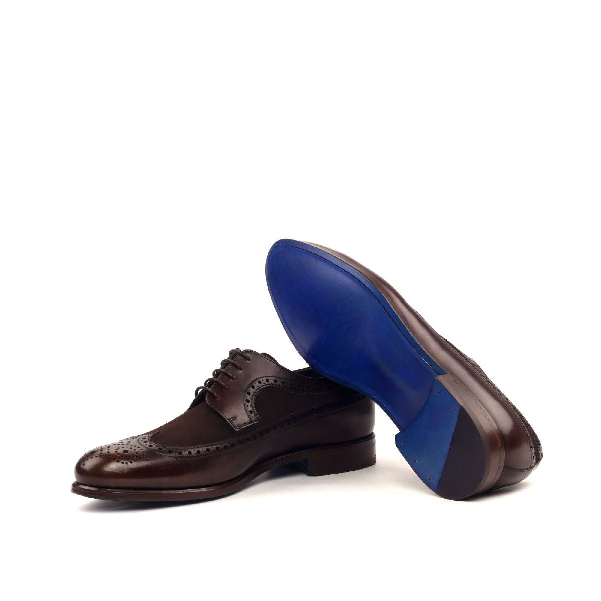 Longwing Blucher Men's Shoes for Brown Calf & Suede