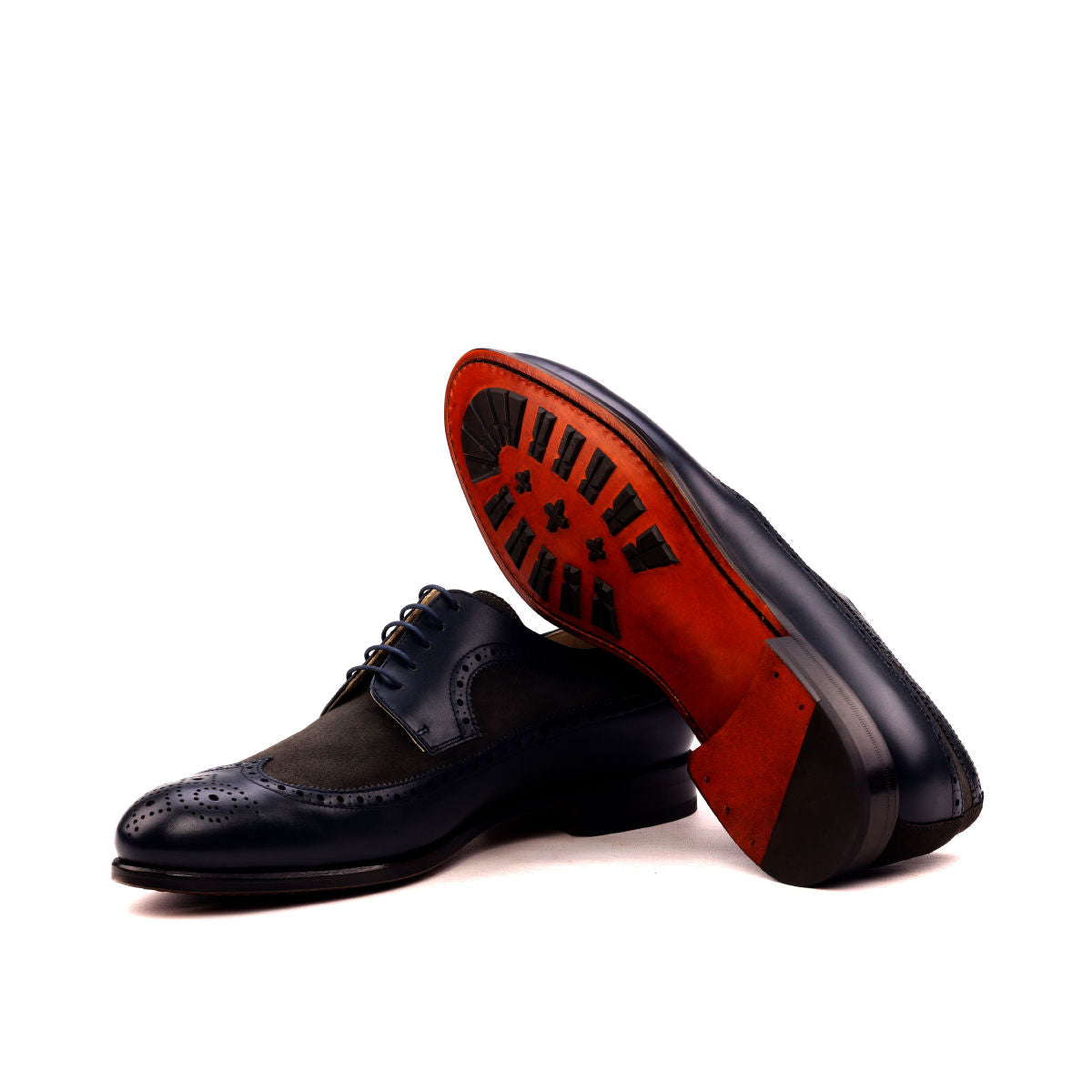 Derby Men's Shoes in Black Calf & Nailhead