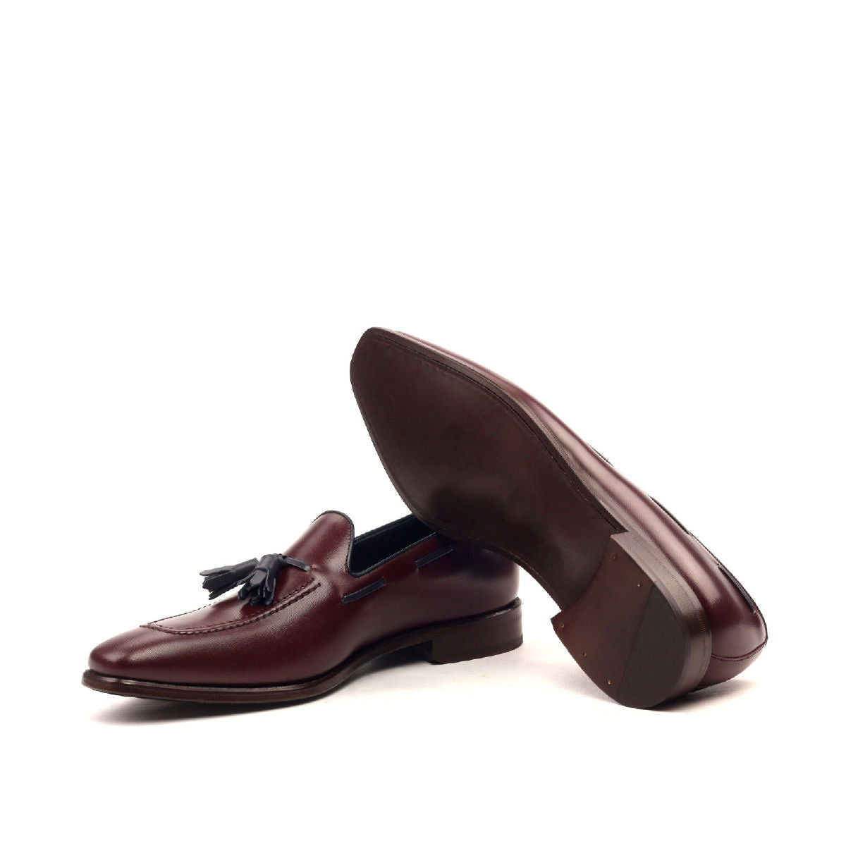 Loafer Men's Shoes Burgundy & Navy Box Calf Taimoor Gul