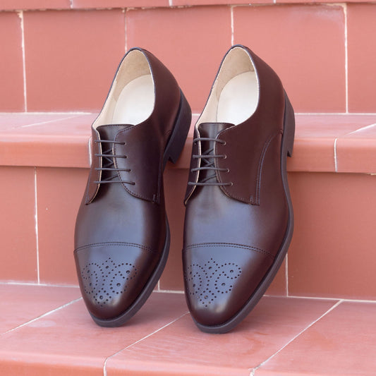 Derby Shoes for Dark Brown Box Calf & Xtralight Rubber Sole