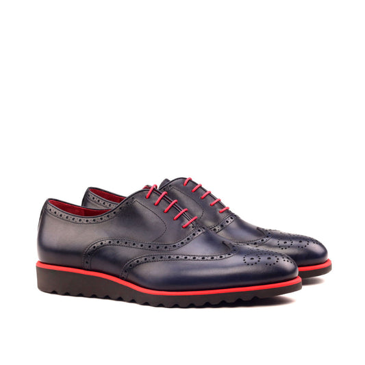 Full Brogue Men's Shoes in Navy Painted Calf 